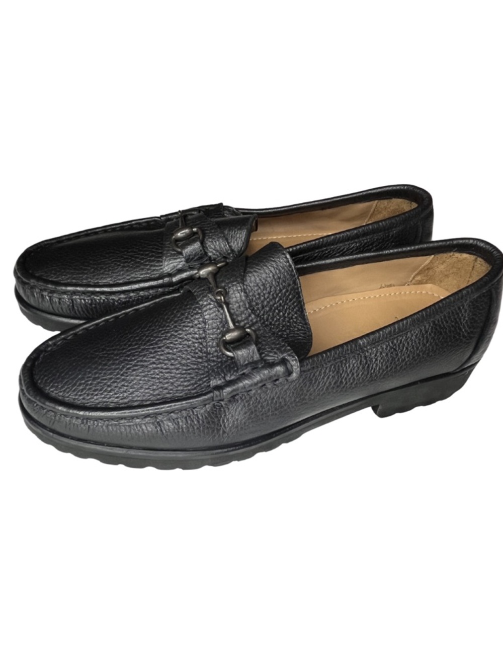 Alan Payne Black Pebbled Leather Horsebit Loafers Men’s Size 10.5